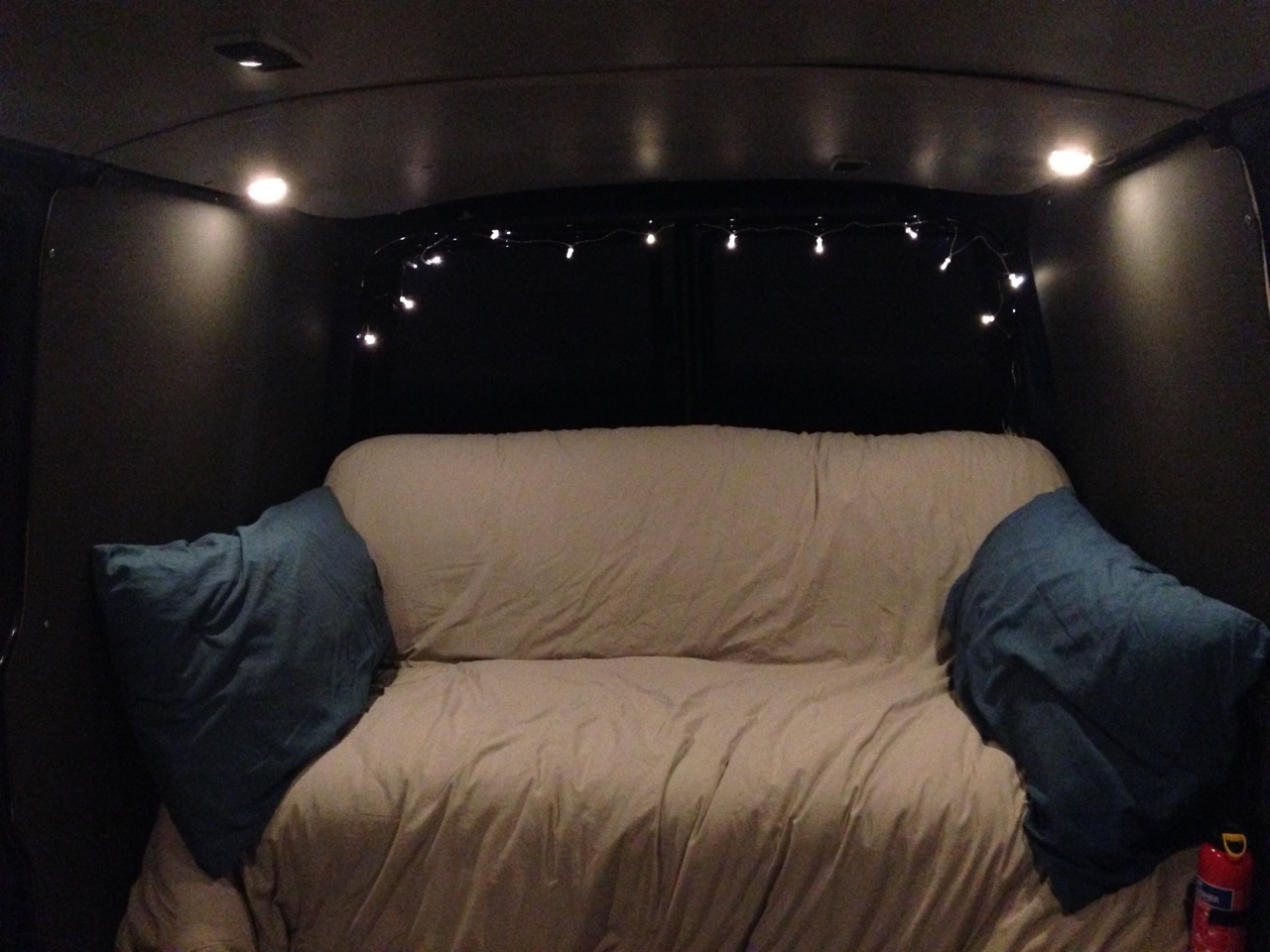 Cosy van with fairy lights