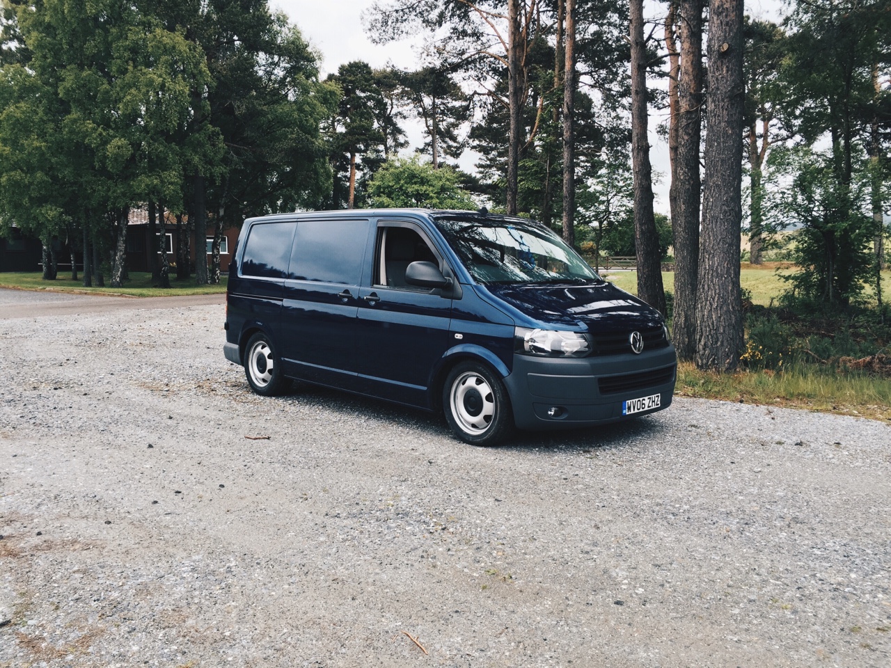 Freshly lowered van